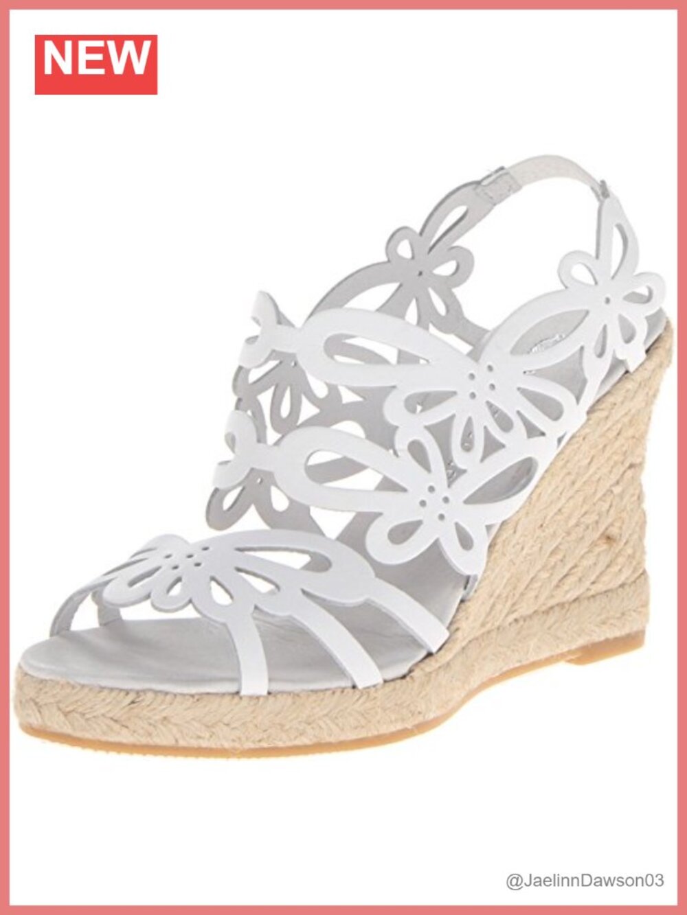 Women's Floral Leather Wedge Sandals Slingback Jute Midsole